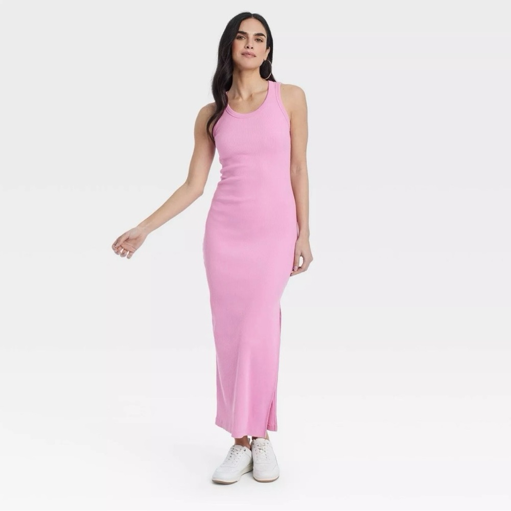 Sleeveless Pink Maxi Dress